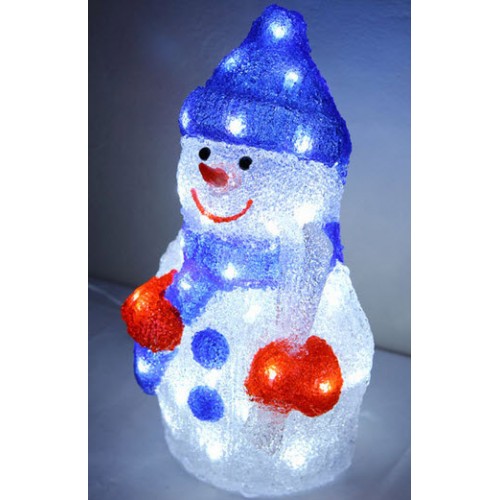 3D Acrylic Snowman - 38CM High with 48 LED Lights